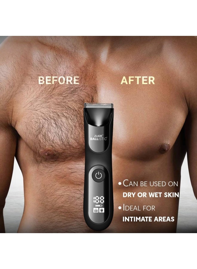 زلاد ماكينة تشذيب الجسم    للرجال | شاشة رقمية، قفل سفر ذكي | للشعر واللحية والجسم والمناطق الحساسة | مقاومة للماء، لاسلكية وقابلة لإعادة الشحن | أسود - Image 3